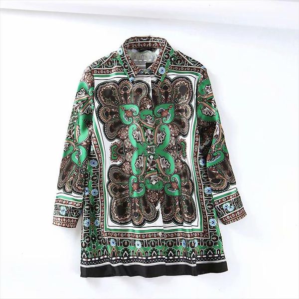

vintage women floral print blouse shirts 2019 fashion ladies green bohemian parties girls casual red shirt boho femme, White