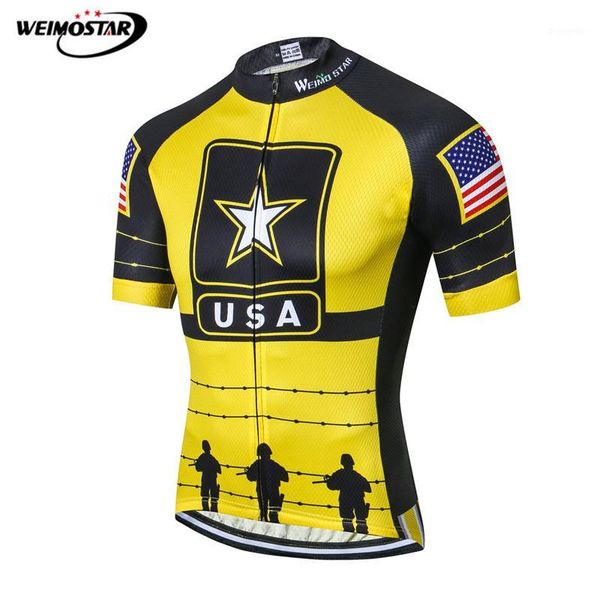 

weimostar usa army cycling clothing summer pro team cycling jersey shirt quick dry mtb bike jersey bicycle wear1, Black;red