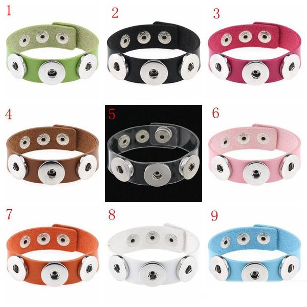 

leather 8cbvcolors 14 bracelet bangles pu bracelets for women snap button jewelry