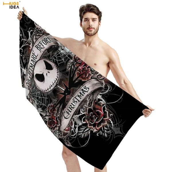 

the nightmare before christmas soft beach towel absorbent microfiber bath shower towel cotton solid yoga blanket for kids adult