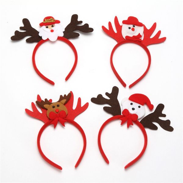 

christmas cartoon luminous hair clip santa claus snowman barrettes antlers shape hairpin headband lighting hair bands headress wholesale