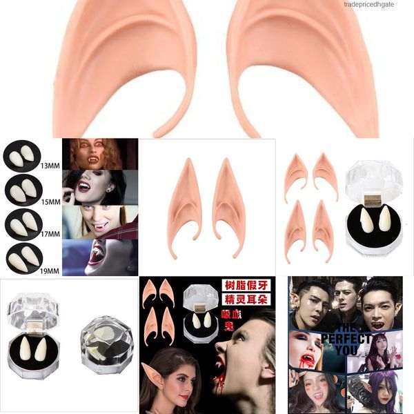 

dentures zombie vampire cosplay 2pcs ghost devil halloween fangs werewolf teeth box packed gift prop costume p