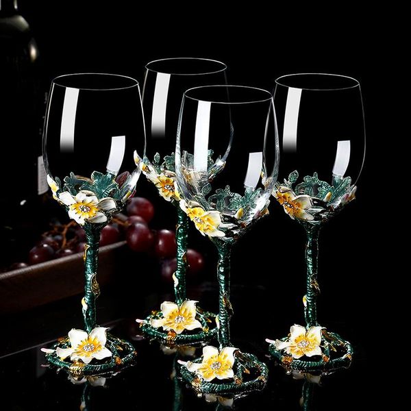 

european enamel red wine glass decanter set creative crystal glass champagne goblet wedding gift european enamel sqcpvo