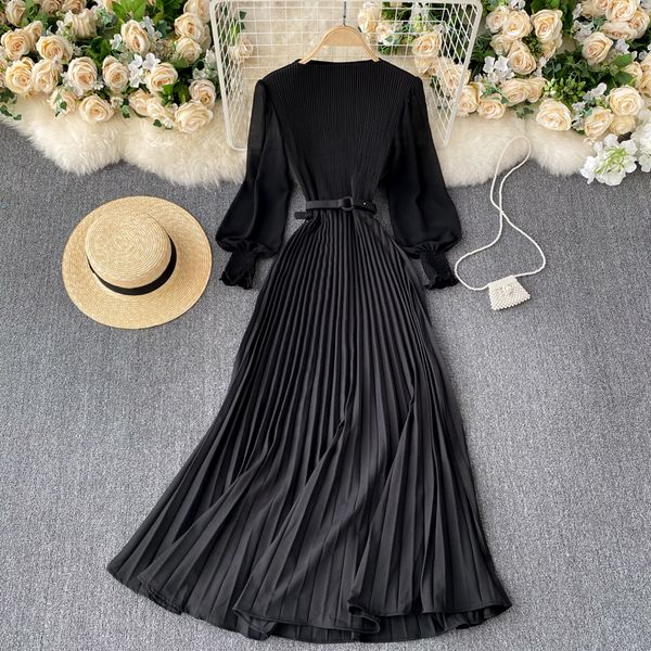 

2021 new singiny design maxi elegant neck the line dressed autumn fashion streetwear long dress onpg, Black;gray