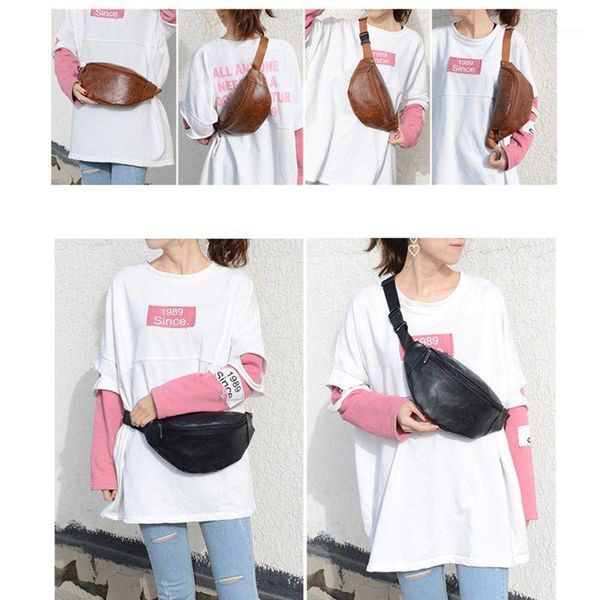

vintage pu leather fanny pack waist bum belt pack chest bag crossbody pouch c90e1