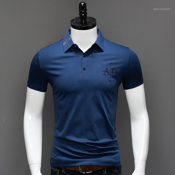 

men's polos 2021 summer men short sleeve shirt embroidery clothing casual fashion pure cotton 1, White;black