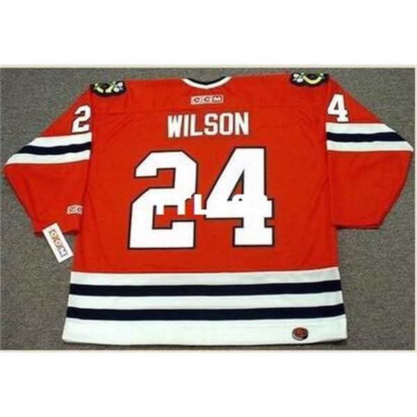 

mens #24 doug wilson chicago blackhawks 1988 ccm retro away hockey jersey or custom any name or number retro jersey, Black