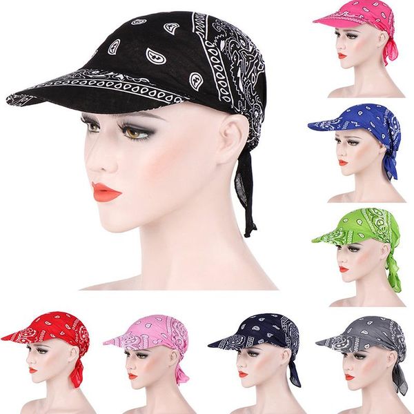 

packable head scarf visor hat with wide brim sunhat women summer beach sun hats uv protection female printed cap gift, Blue;gray