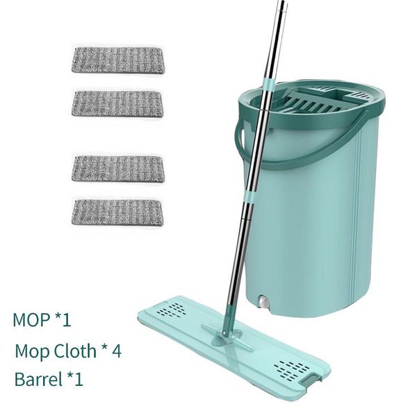 

household fat mop thickened stainless steel retractable mop with bucket 360 degree rotatable cleaning mop bbyakv