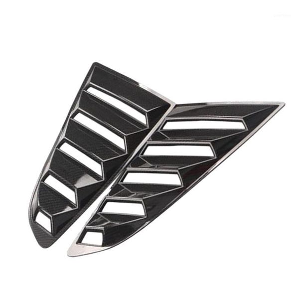 

carbon fiber look style rear quarter window louvers scoops spoiler car side window scoop cover for mustang 2020 -20201