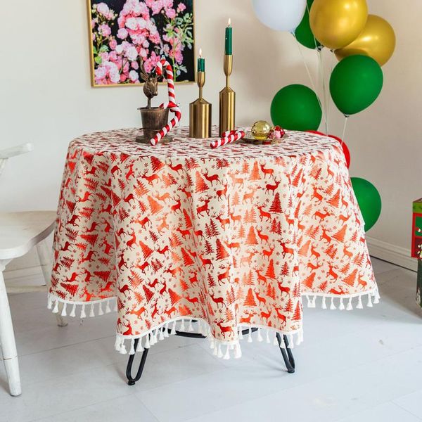 

christmas table cloth round tablecloth nappe table cover party wedding table cloth for home mantel new year decoration bbylkr lg2010