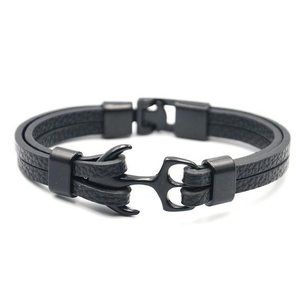 

junwei new fashion мужская кожаный браслет bracte bracte brace black якорь кожаный мужской браслет ювелирные изделия junwei новый sqcwet