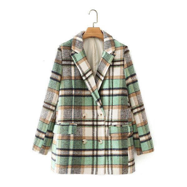 

2021 new united states women's clothing wholesale and vogue fund of autumn grain cloth case double-breasted jackets dhqx, Black;brown