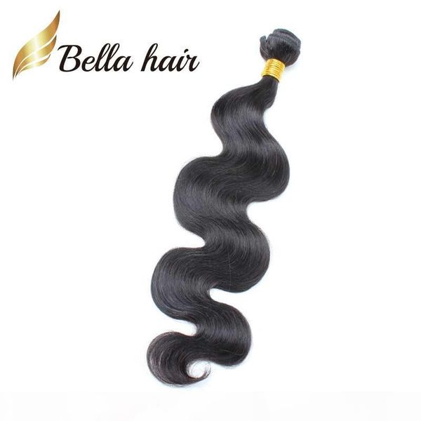 

bella hair 100% unprocessed malaysian human hair extensions 9a natural color body wave hair weft ing, Black