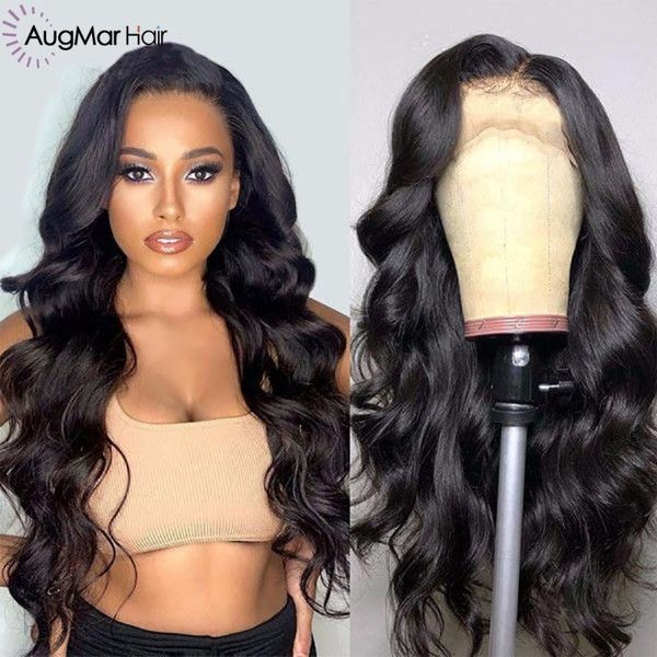 

lace wigs body wave front human hair pre plucked remy with baby, Black;brown