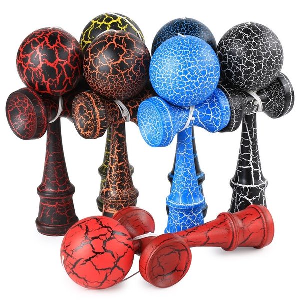 

1 piece professional bamboo paint wooden kendama balls skillful jumbo kendama juggle game balls outdoors toys for children y200428