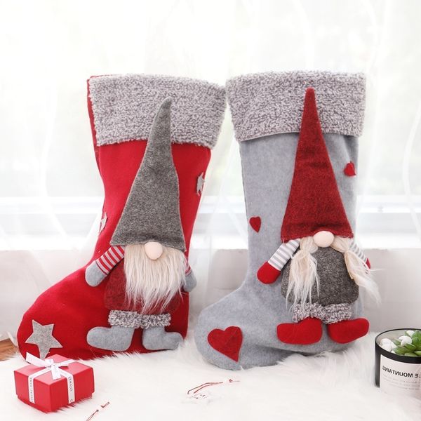 

christmas decorations three-dimensional faceless doll christmas stocking christmas gift bag candy bag old man snowman gift bag wholesale