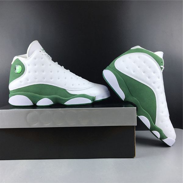 

ray 13 allen pe lucky green white men basketball shoes jumpman 13s athletic sneakers mens sports trainer with box 414571-125