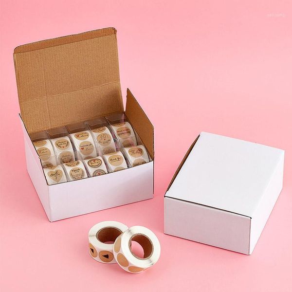 

gift wrap cookie bags envelope wedding stickers 500pcs adhesive with love label sticker kraft thank you 2.5cm round labels1