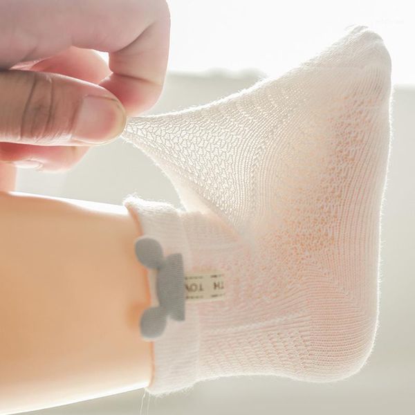 

baby socks newborn summer mesh thin baby socks for girls cotton infant casual boy girls toddler cartoon breathable cute1, Pink;yellow