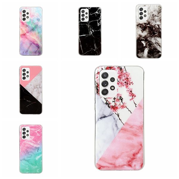 Custodie per cellulari in marmo moda per Iphone 15 Plus 14 13 Pro Max Samsung S22 Plus Ultra A13 A33 A53 5G Fiore morbido IMD TPU Rock Stone Pattern Cover posteriore mobile