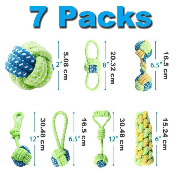 

5 pcs large dog cotton rope chew toy outdoor teeth clean durable ball shape toys for large small dogs labrador juguete q wmtfmt