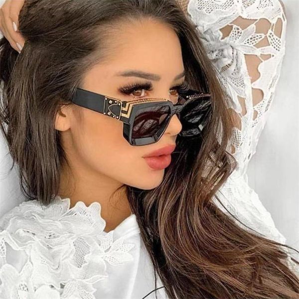 

sunglasses square women men 2021 trend europe america vintage punk sun glasses for shades cool travel outdoor, White;black
