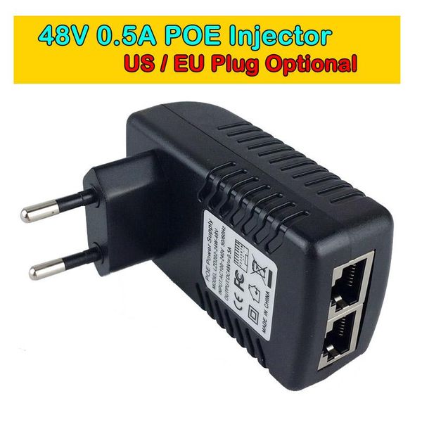 

питание наблюдения за контролем cctv 48v 0.5a 24w poe wall plug poe injector ethernet адаптер ip-камеры телефон us plug gi