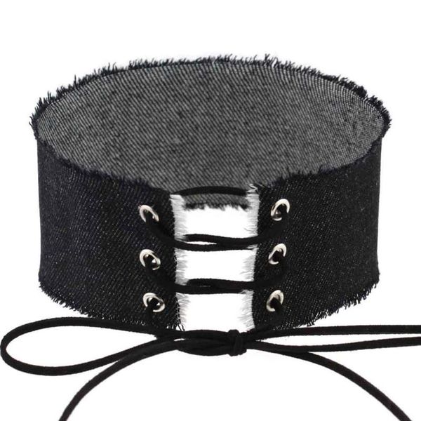 

chokers women gothic punk jewelry vintage classic denim necklaces black bowknot necklace chocker, Golden;silver