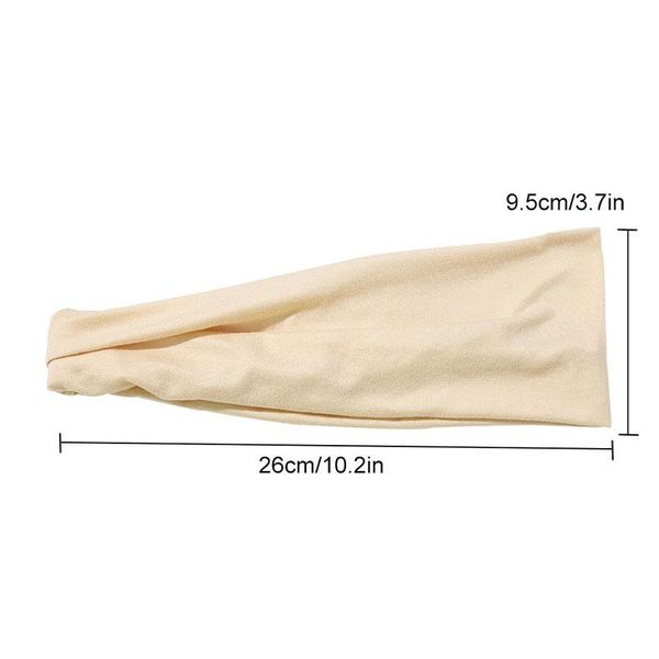 

casual wide stretch sweatband turban women sport headband hairband solid color elastic head wrap bandana yoga hair accessories q jllnok
