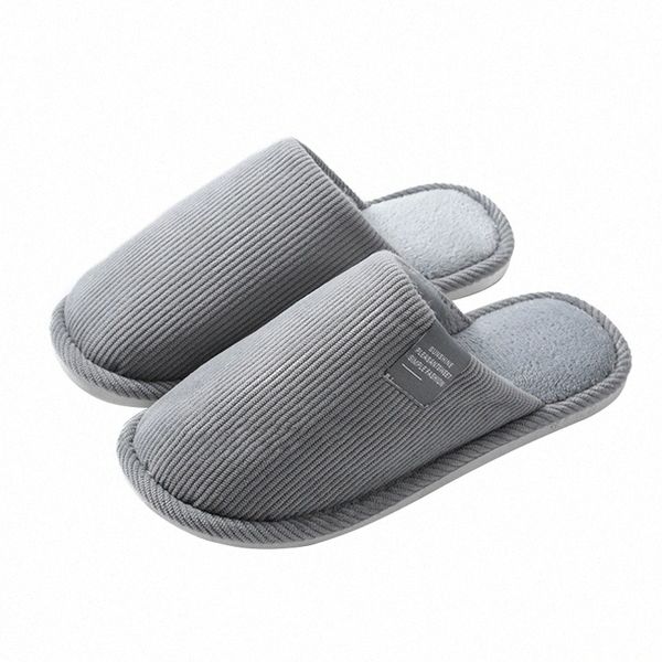 

winter cotton slippers women shoes plus fleece indoor slippers anti-slip soft bottom men women couple house shoes grey #3g6k, Black