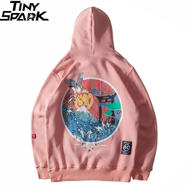 

harajuku japanese embroidered cranes fleece velvet hoodie streetwear men hip hop pullover sweatshirts winter hoodie thicken 201113, Black