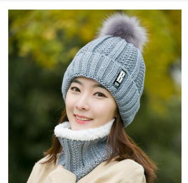 

neck warm knitted winter hat for women girl wool beanies skullies letter b velvet hat mask bonnet femme balaclava scarf hat wmtlqa xhlove, Black;white