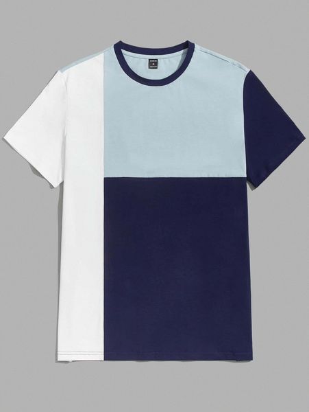 

men cut and sew tee 53tz#, White;black