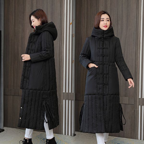 

2021 new new winter collection jacket stylish windproof female coat womens quilted coat jackets long warm tvtq, Black