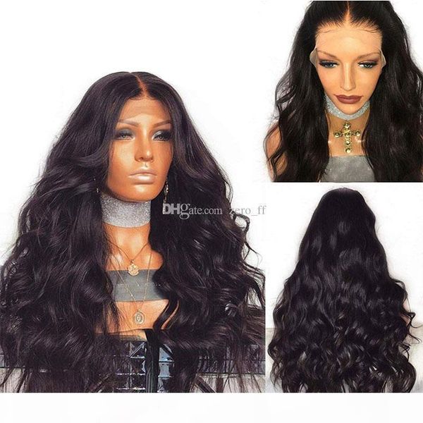 

brazilian body wave lace front human hair wigs for women pre plucked brazilian virgin hair wigs bleached knots baby hair, Black;brown