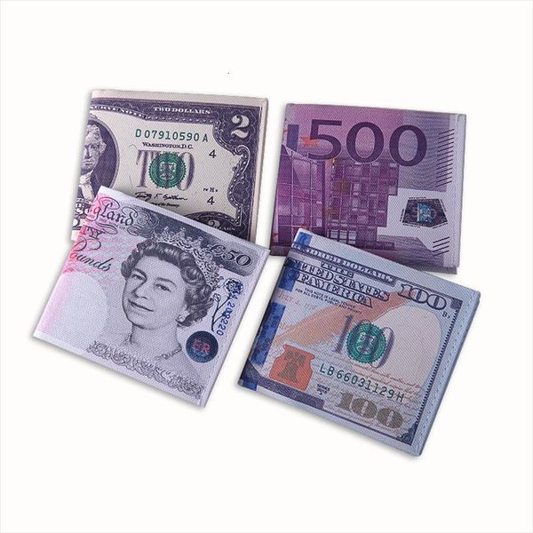 Vendita calda nuovi uomini donne pu cuoio carta dollaro euro rublo russo portafoglio sottile mini borsa 2 volte borsa per monete a buon mercato per studenti