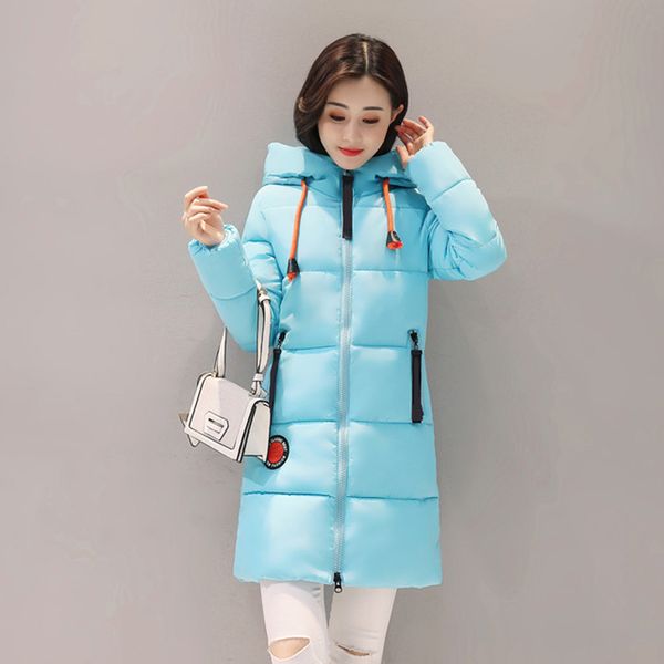 

2021 newwinter long jacket for women hooded plus size thick slim collar outwear coat femme chaquetas mujer 5y16, Black