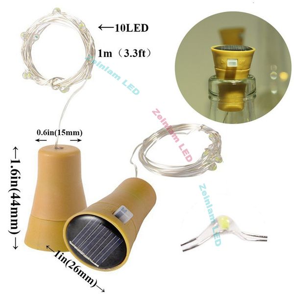 

wx6gbt8pcopper 10 solar wine bottle ser wire outdoor party decoration novelty night lamp diy cork light fairy string led str