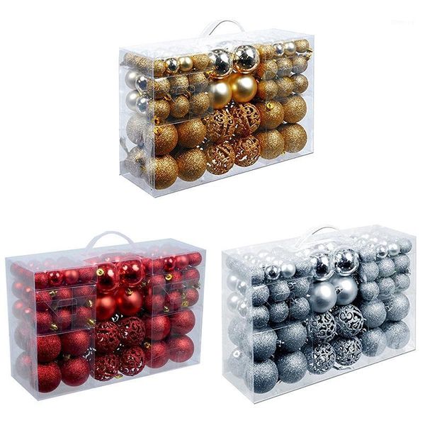 

100pcs/box christmas ball box set available lightweight holiday christmas tree ornament decorations1