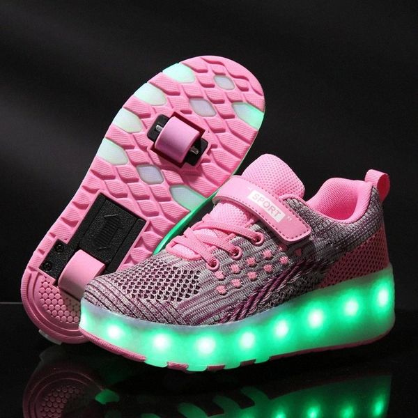 

2020 new usb charge led colorful children kids fashion sneakers with two wheels roller skate shoes boys girls shoes #wz6q