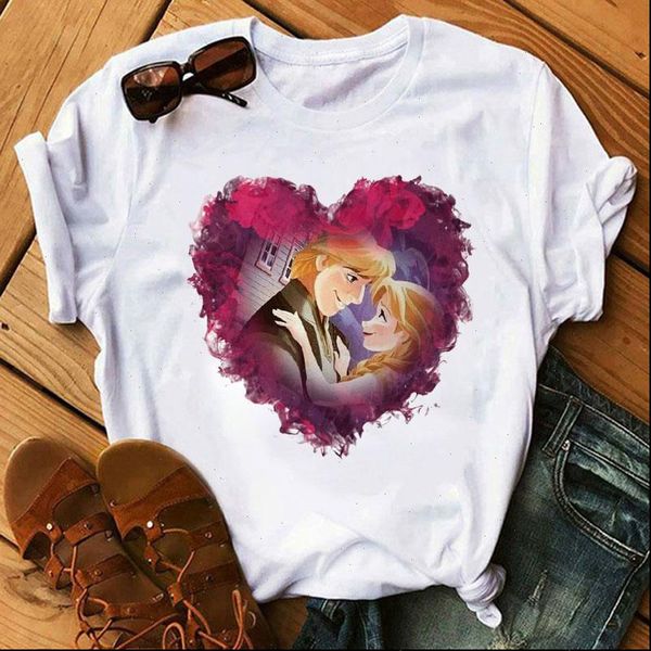 

women tshirt fashion harajuku short sleeve t shirt white plus size cute tshirt female clothing new frozen printed t shirt t