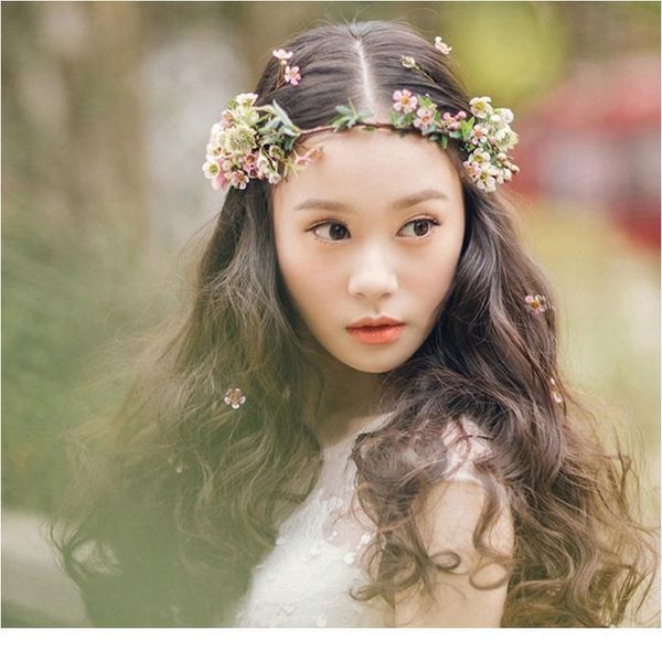 

women girl hair accessories headband festival bohemian flower crown wreath decoration for the hair wedding party bride qylusx