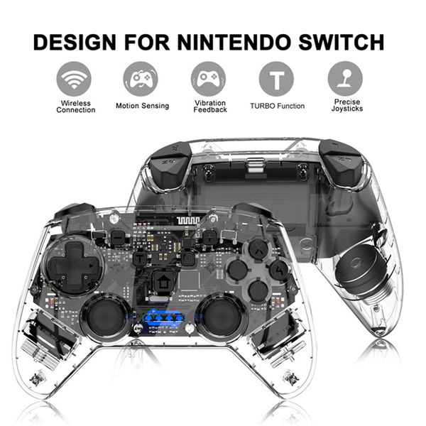

2021 for nintendo switch gamepad usb handle transparent handle pro wireless vibrating handle 20x dhl