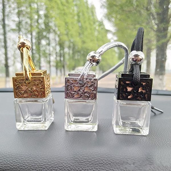 

8ml car perfume hollow hanging ornament air freshener for essential oils diffuser fragrance empty glass bottle epacket free