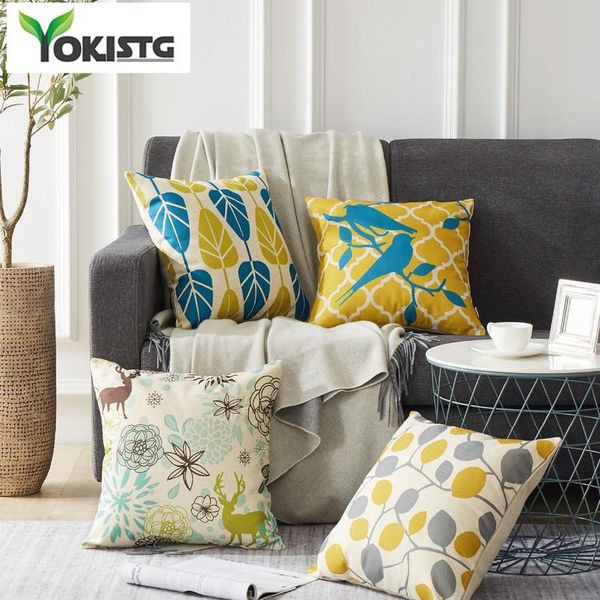

yokistg style birds и листья декоративные рулонные подушки подушки чехол подушка для дивана домашнее кресло кресло хлопковое белье jllkur