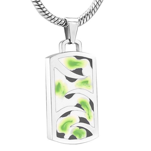 

pendant necklaces cremation jewelry for ashes camouflage keepsake urn necklace stainless steel memorial men, Silver