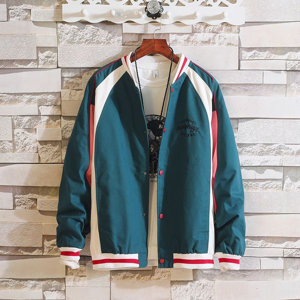 

2021 new brand fashion baseball jacket men's autumn spring patchwork japan style clothes plus asian size m-5xl vkxf, Black;brown