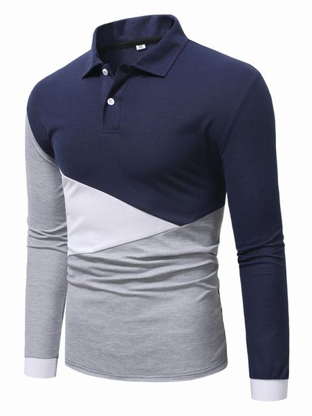 

men cut and sew polo shirt k41m#, White;black