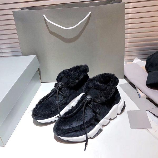 

selling new plush wool shoes 2020 autumn and winter new plush cotton shoes wool comfortable and breathable casual shoes, Black